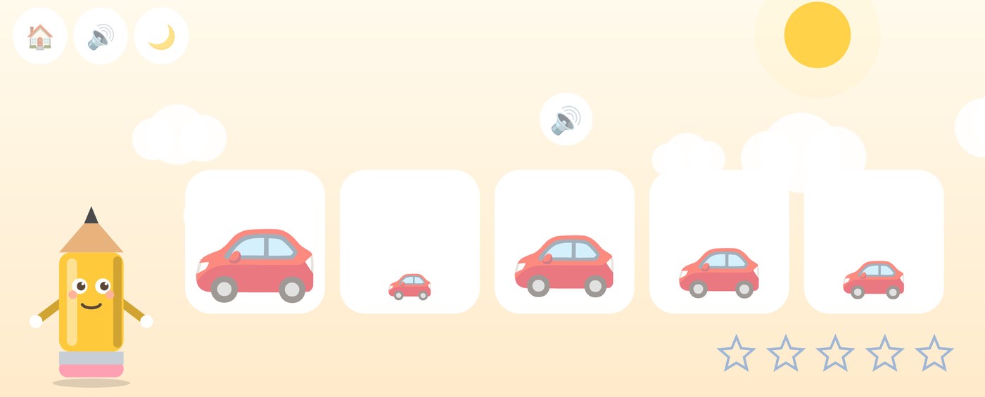 Big & small, hard level — five in order, from the smallest