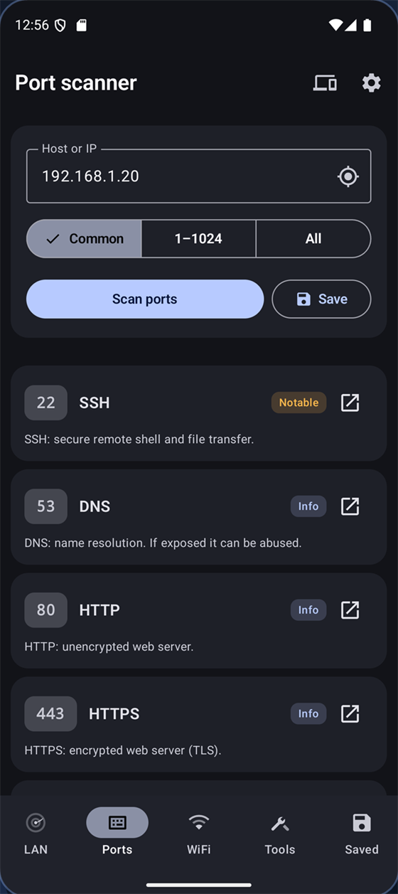Scanner porte — servizio, descrizione e livello di rischio