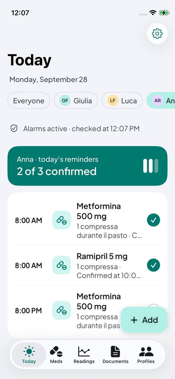 Today: everyone's doses, or one person's, with the day's confirmations